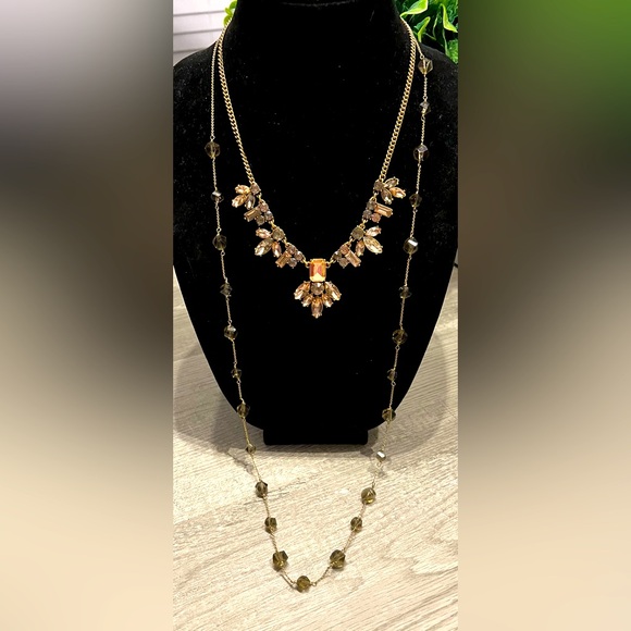 JCREW & BR STUNNING RHINESTONE BEADED NECKLACE SET -STUNNING - Picture 2 of 14